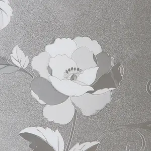 Envío gratuito 3D flor patrón en relieve de la puerta de vidrio esmerilado que etiqueta manchada de estática película de la ventana