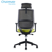 Chaise de bureau ergonomique rembourrée avec mécanisme synchronisé moderne et accoudoirs réglables 4D