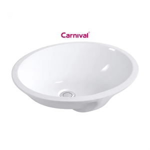 <span class=keywords><strong>Lavabo</strong></span> de Cerámica Ovalado Empotrado Bajo Encimera de Diseño Moderno para Baño de Hotel - Product Image 1
