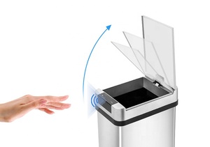 13 galones hogar oficina de cocina de metal rectangular de acero inoxidable sanitaria inteligente sensor de residuos <span class=keywords><strong>bin</strong></span> - Product Image 2