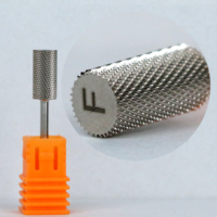 Fraise à ongles professionnelle en carbure de silicium de haute qualité, tête plate 3/32 po, argentée/dorée, grande et lisse, pour perceuse électrique Dremel