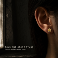 Vente en gros usine Boucles d'oreilles pour femme en or 18 carats, motif fleur texturée dorée, serties de diamants de laboratoire, artisanat 5D, Nouveauté 2026, style léger