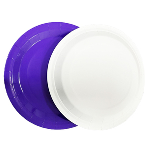 Assiettes en papier jetables écologiques LR, violettes, 9 pouces, pour desserts et gâteaux, pour fêtes, dîners, vacances, pique-niques - Product Image 3