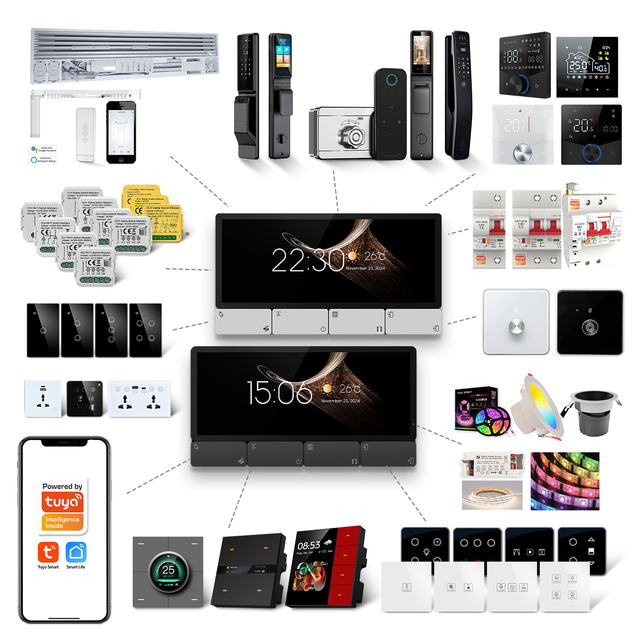 2026 Tuya WiFi Control Panel IPS Display Android Compatible 8 Button 6.2 Inch Smart Switch Panel Zigbee Gateway Home