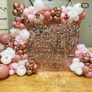 Panel de Fondo de Pared con Rejilla Dorada Champán, Panel de Lentejuelas Cuadradas Entrelazadas, Fondo Fotográfico Brillante para Decoración de Fiestas de Cumpleaños, Bodas y Eventos - Product Image 1