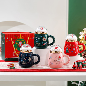 Vente chaude Tasses À Thé Fleurs <span class=keywords><strong>De</strong></span> Noël Chat <span class=keywords><strong>Tasse</strong></span> Mignon Café En Céramique <span class=keywords><strong>Tasse</strong></span> <span class=keywords><strong>De</strong></span> Noël Coffret Cadeau - Product Image 1