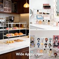 Vitrine de présentation de pâtisserie moderne en acrylique transparent à 3 niveaux personnalisable, idéale pour gâteaux et biscuits, pour cuisines domestiques et boulangeries