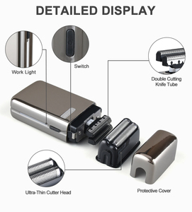 Afeitadora Eléctrica Recargable IPX6 Impermeable con 2 Cuchillas, Herramienta de Afeitado <span class=keywords><strong>para</strong></span> Hombre, Afeitadora de Lámina - Product Image 3