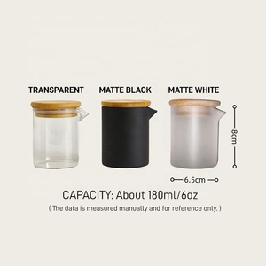 Leere hitze beständige Glas kerzen glas Großhandel 6 Unzen Massage Milchglas Kerzen glas mit Deckel - Product Image 5