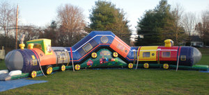 Château gonflable <span class=keywords><strong>de</strong></span> haute qualité Chuggy Choo choo avec toboggan et trampoline à vendre - Product Image 3