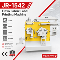 Machine d'impression flexographique pour étiquettes textiles JR-1542, 6 couleurs, vitesse 60 m/min, équipement de fabrication d'étiquettes d'entretien des vêtements, garantie 1 an