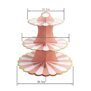 Ychon sıcak satış üç katmanlar cupcake tatlı kağıt standı yüksek kaliteli kek ekran çiçek rafı parti kek tabakları süslemeleri - Product Image 3