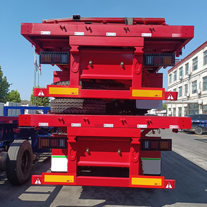 Vlakke Bed 2/3/4 Assen Flatbed Container <span class=keywords><strong>Transport</strong></span> Vrachtwagen Vlakke Bed Oplegger 20ft 45ft 40ft Container Flatbed Oplegger - Product Image 4