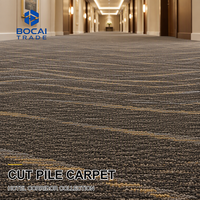 Moquette murale en nylon à poils coupés de 12 mm pour couloir d'hôtel, sur mesure, en rouleau, pour projet