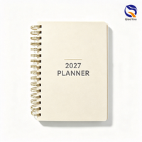 Agenda à spirale en métal doré, papier intérieur 120 g/m², couverture rigide, vente en gros