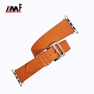 畅销浅棕色时尚设计24毫米意大利纳帕皮革适配器智能手表表带
