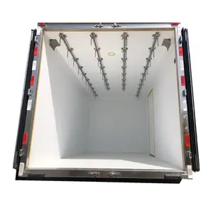 Meat Hanging Refrigeration truck box body with Sliding Rails and SS304 Hooks for Fresh Meat Transportation