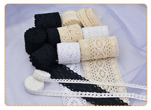 Ajuste de encaje de borde beige/Blanco/negro de ganchillo de alta calidad para ropa - Product Image 4