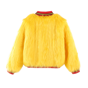 Giacca invernale da ragazza personalizzata all'ingrosso con giacca lavorata a maglia con <span class=keywords><strong>pelliccia</strong></span> sintetica lunga - Product Image 2