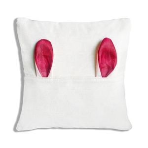 Vente en gros housse de coussin en lin blanc de Pâques par sublimation taies d'oreillers de poche avec oreilles de <span class=keywords><strong>lapin</strong></span> personnalisées - Product Image 6
