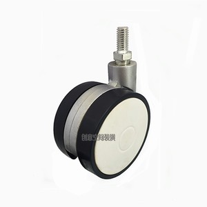 Roulettes pour meubles 2,5 pouces avec tige filetée M8 et frein, roue en PU, design minimaliste, usage intérieur, installation facile - Product Image 3