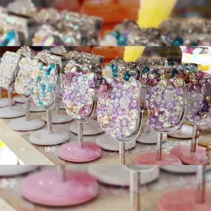 Hình dạng vuông sang trọng kim cương KT gương Bling Kim Cương Trang điểm gương đáng yêu công chúa mỹ phẩm Pha Lê Kim Cương xử lý bàn gương - Product Image 6