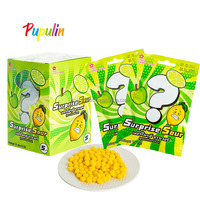 Mélange de bonbons à mâcher super aigre saveur de citron haricot de bonbons même couleur Challenger forme de boule de bonbons saveur de fruit doux gommeux