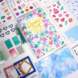 2023 Hot Selling <b>Scrapbook</b> Sticker Airplane Box Pack Children's Full Set Diary Stationery Hardcover Blue Fast Delivery Gift Set - Product Image 3