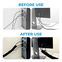 Organizador de Cables de Neopreno Duradero de 1000x100mm, Funda Protectora Antipolvo para Cables, Protector de Cables de Computadora con Hebilla y Cremallera
