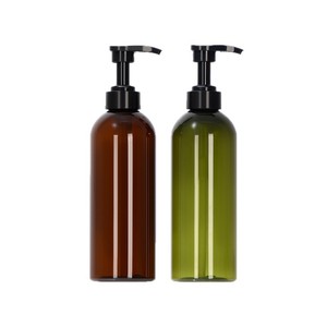 Round Shoulder 500ml Refillable Plastic Bottle With Lotion Pump For <b>Shampoo</b> Conditioner Shower Gel Body Lotion Travel Use - Product Image 1