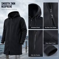 En stock – Manteau long à capuche en néoprène 2 mm, résistant à l'eau et au vent, parka de plongée OEM