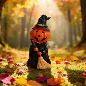 Décorations et cadeaux d'Halloween pour adultes : mini citrouilles, figurines de gentleman, sorcière, démon, accessoires de scène, ornements en résine - Product Image 2