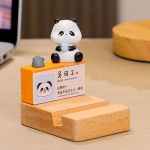 ที่วางโทรศัพท์ไม้พร้อมตุ๊กตาเรซิ่นน่ารัก ของตกแต่งโต๊ะทำงาน สำหรับสำนักงานหรือเป็นของขวัญ - Product Image 5