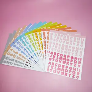 GF New Design Cute Candy Self Adhesive Colorful Home Decor Craft Scrapbook Stickers English Letter Number Alphabet Stickers