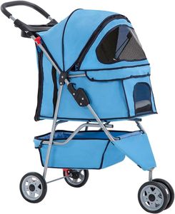 Carrito Plegable para Perros Grandes, Medianos y Pequeños, Transportín para Gatos, Carrito para Mascotas de 3 Ruedas, Carrito Plegable para Perros - Product Image 3
