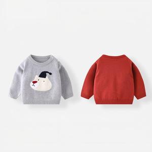 Winter Cotton Embroidered Button Closure Custom Soft Breathable Anti-Pilling Long Sleeve Knitted Newborn Baby <b>Pullover</b> <b>Sweater</b> - Product Image 4