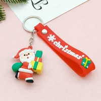Porte-clés de Noël créatif en forme de dessin animé, pendentif mignon Père Noël, bonhomme de neige, renne et sapin de Noël, petit cadeau