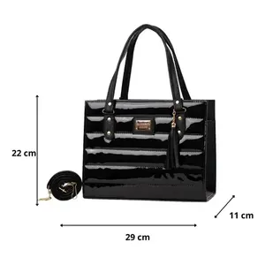 Bolso Tote para Mujer Fana Kaela, Diseño de Serpiente Negra, Gran Capacidad, Dos Asas, Cierre Cruzado, Uso Diario Informal - Product Image 4