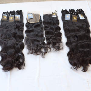 Extensiones de pelo virgen peruano, mechones rizados indios sin procesar, 6x6, 13x6, HD, con cierre frontal - Product Image 1