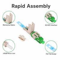 Konektor Serat Optik SC Fiber Optic Fast Connector LX15 Perakitan Cepat Konektor Serat Mode Tunggal Tanpa Alat Instalasi Kabel Optik FTTH
