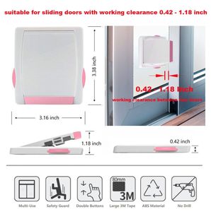 Fenêtre coulissante Patio Porte Placard Arrêt d'<span class=keywords><strong>armoire</strong></span> Serrure de sécurité pour enfants pour bébé et animaux domestiques Aucune perceuse requise - Product Image 6