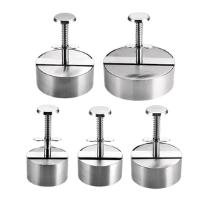Juego de prensas para hamburguesas de acero inoxidable, 5 tamaños ajustables, moldeador de carne ecológico, herramientas para carne, para hamburguesas perfectas - Product Image 1