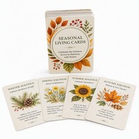 Cartes de vie saisonnières, impression personnalisée, jeu de cartes inspiré de la nature sur le thème des solstices et des équinoxes avec art botanique, vente en gros OEM