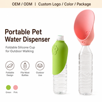 Bouteille d'eau portable et légère pour animaux de compagnie, distributeur d'eau pliable en silicone pour chien, bouteille remplaçable pour les promenades et la randonnée en extérieur