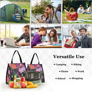 Sac isotherme de transport pour aliments, motif floral tropical personnalisé, style hawaïen, pour le déjeuner - Product Image 5