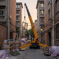 Grue araignée tout-terrain 10,0t, rayon de 19m, hauteur de levage de 20m, grue sur chenilles tout-terrain pour projets de levage lourd en extérieur
