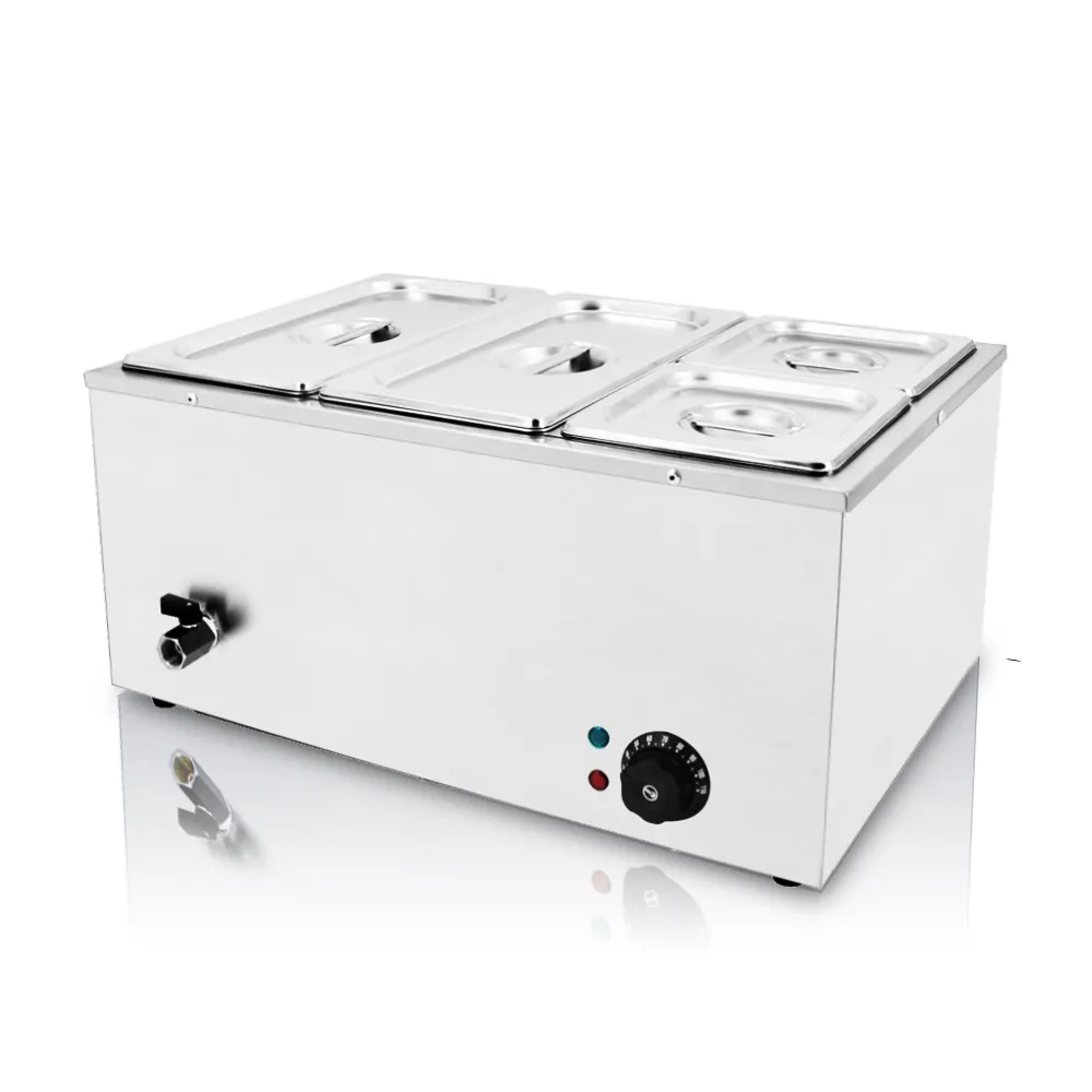 Commercial stainless steel 4 pots electric hot box bain-marie with cover