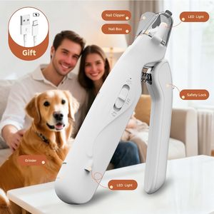 Coupe-ongles et lime à ongles 2-en-1 en acier inoxydable pour chiens et chats, avec lumières LED, rechargeable, sûr pour les chiens et chats de petite, moyenne et grande taille, ainsi que pour les hamsters - Product Image 4