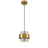 Lustre d'intérieur moderne en métal cuivré, fer, verre, lampe suspendue, interrupteur de commande, alimentation CA, installation d'ampoules pour bar d'hôtel à la maison