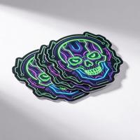 Pegatinas de Robot Cyberpunk de Neón Duraderas, Pegatinas de Vinilo Personalizadas con Corte a Troquel, Calcomanías con Logotipo de Videojuegos para Decoración de Laptop y Patineta